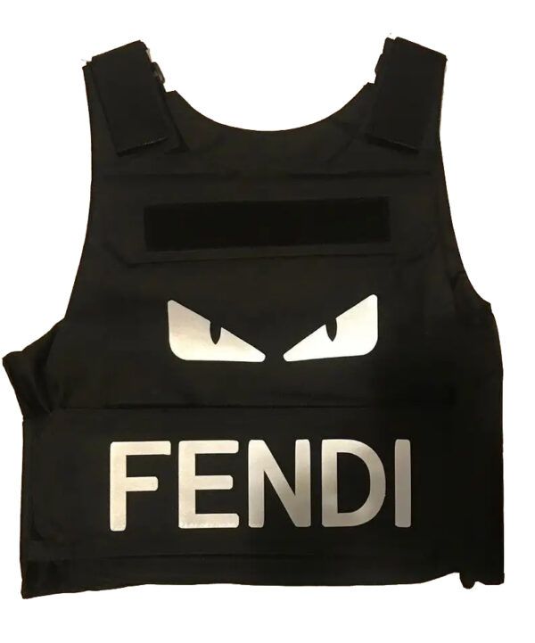 Fendi Tactical Bulletproof Streetwear Vest Bulletproof Vest, Tactical Fashion, Supergirl Costume, Vest Design, Fashion Vest, Versace Blue, Versace Pink, Gucci Slides, Bullet Proof Vest