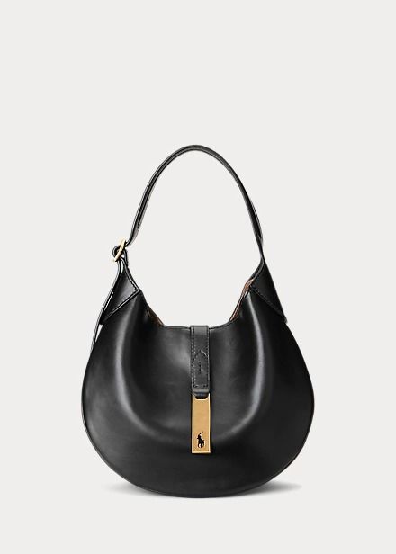 Polo ID Calfskin Small Shoulder Bag | Ralph Lauren Interior Construction, Ralph Lauren Bags, Ralph Lauren Jeans, American Leather, Large Shoulder Bags, Mini Shoulder Bag, Small Shoulder Bag, Small Handbags, Women Accessories Bags