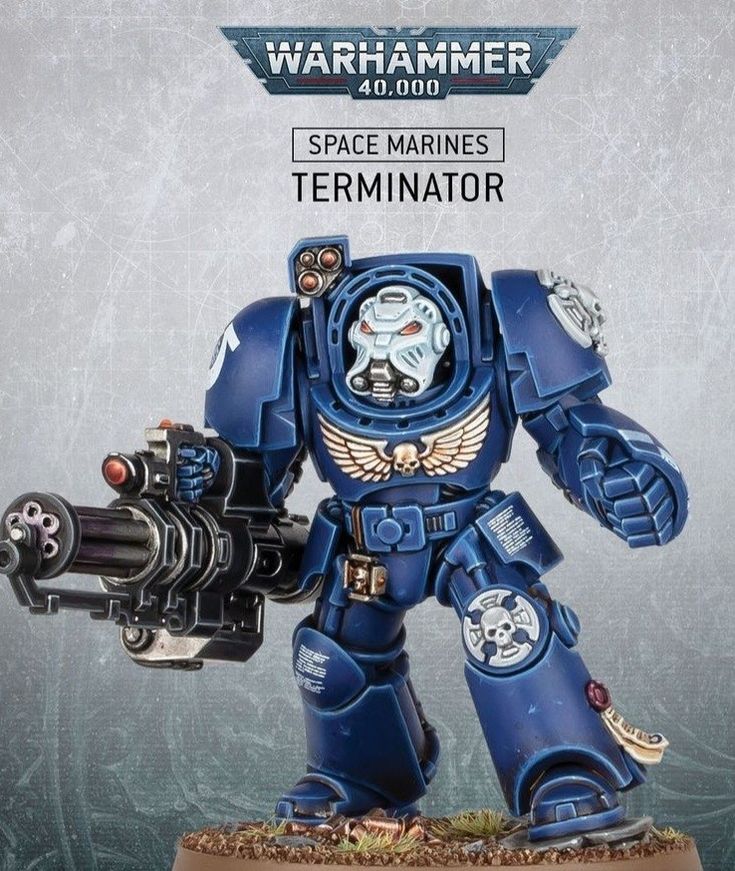 the space marines terminator is painted in blue