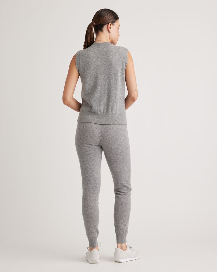 Cashmere sweatpants are what everyone needs right now. Our cashmere joggers are made from 100% Grade A Mongolian cashmere. And, they're available at a radically low price. P. S. pair them with our Cashmere Full-Zip Hoodie for the ultimate cashmere sweatsuit.  | Quince | Women's Mongolian Cashmere Sweatpants in Heather Grey, Size XL Cozy Cashmere Lounge Bottoms, Fall Cashmere Sweatpants For Loungewear, Casual Cashmere Sweatpants For Fall, Casual Fall Cashmere Sweatpants, Casual Cashmere Long Pants, Relaxed Fit Cashmere Bottoms For Loungewear, Relaxed Fit Cashmere Pants For Loungewear, Casual Cashmere Bottoms With Ribbed Waistband, Casual Cashmere Bottoms With Elastic Waistband