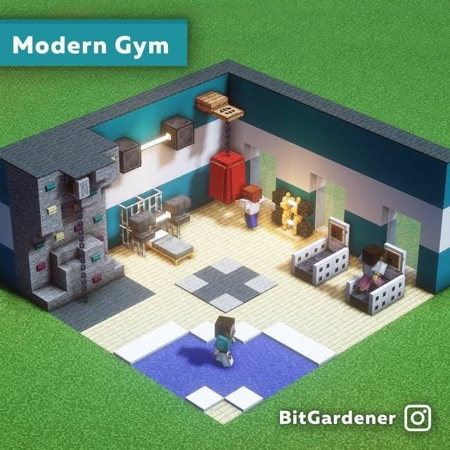 an image of a modern gym in minecraft