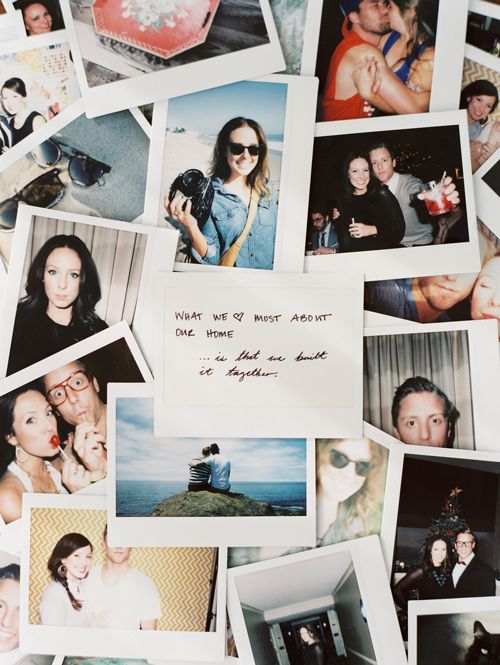 a bunch of polaroid pictures with some writing on them