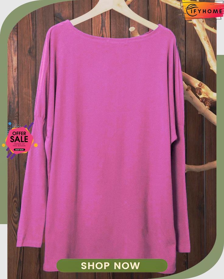 Long Sleeve Knitted Blouse Purple Knit Crew Neck Top, Casual Stretch Blouse For Fall, Winter Soft Knit Purple Tops, Purple Soft Knit Winter Top, Winter Purple Soft Knit Tops, Long Sleeve Soft Knit Stretch Top, Fall Soft Knit Pink Tops, Casual Purple Knit Top, Pink Soft Knit Top For Fall