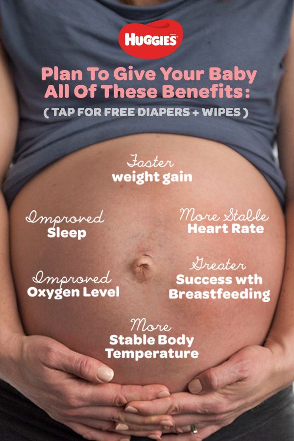 a pregnant woman holding her belly with the words plan to give your baby all of these benefits