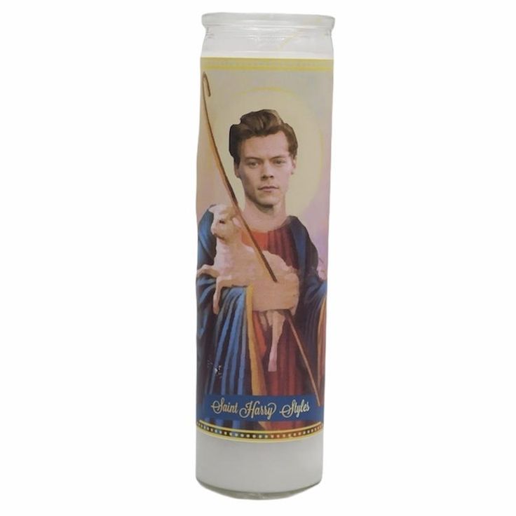 Harry Styles Devotional Prayer Saint Candle Tall white altar/ prayer candle featuring the Patron Saint of Hotness. The image is photoshopped then printed and pasted to a traditional "7 day" white altar candle. Placement may vary slightly as these are hand-cut and placed. Please exercise caution when handling the candles and in general keep them in moderate conditions. While sturdy, ultimately these are art prints and are not able to withstand moist hot conditions. If you are interested in custom Candle Placement, Saint Candles, Candle Stickers, Candle Altar, Prayer Candles, Harry Styles Pictures, Patron Saints, Facebook Sign Up, Indie Brands