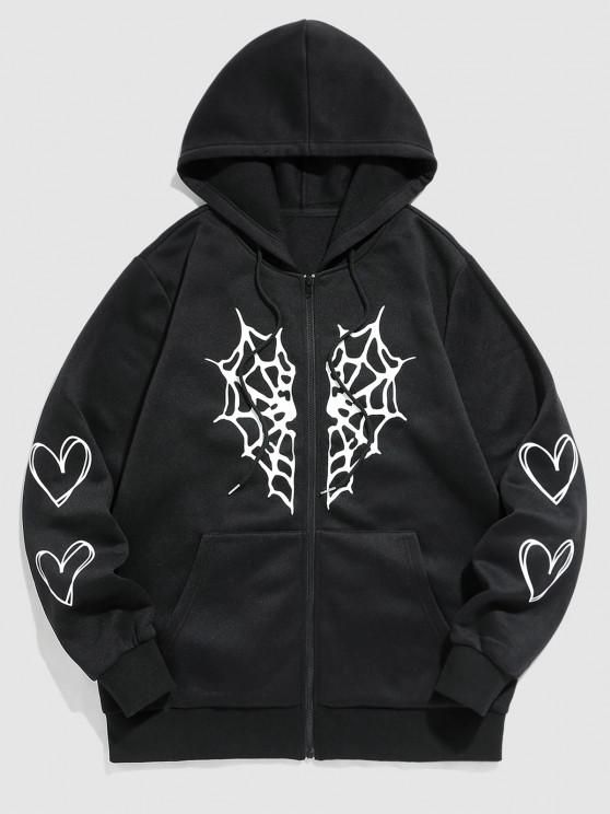 Heart Spider, Goth Hoodie, Graphic Heart, Thermal Hoodie, Loose Hoodie, Coat Style, Letter Print Hoodie, Y2k Clothes, 90s Streetwear