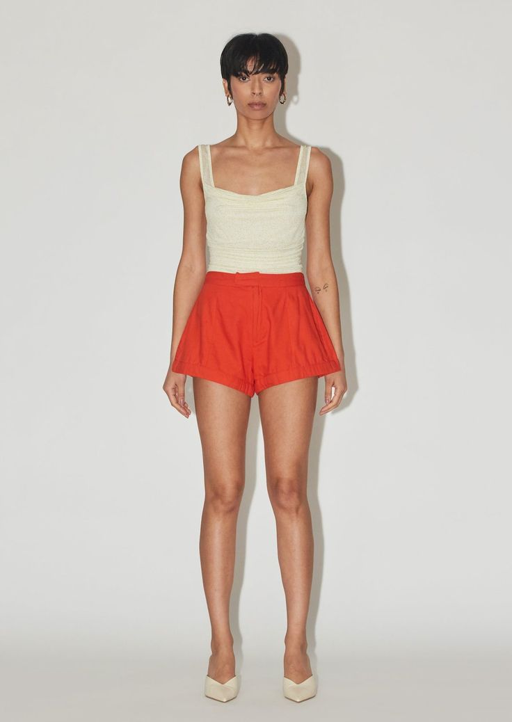 THE HOT PANTS Trendy Bermuda Shorts For Summer, Chic Cotton Skort With Built-in Shorts, Summer Cotton Skort With Built-in Shorts, Cotton Shorts For Summer, Summer High Waist Cotton Shorts, Summer Cotton Shorts For Day Out, Trendy Cotton Shorts For Summer, Summer Cotton Bottoms For Day Out, Fitted Vacation Shorts For Summer