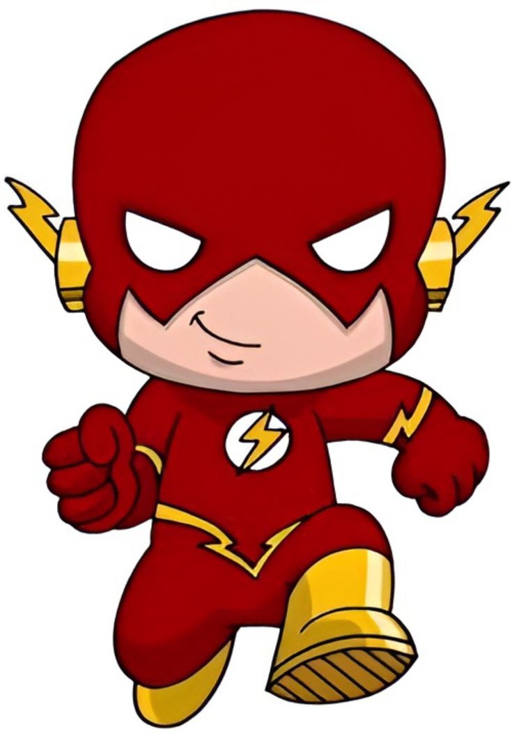 the flash is running with his fist out