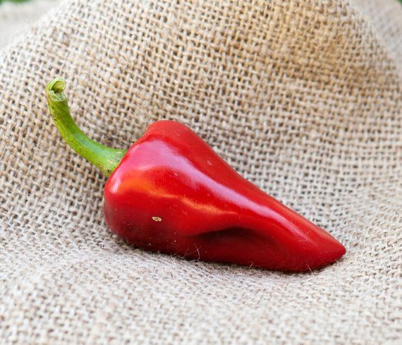 a red pepper sitting on top of a burlock