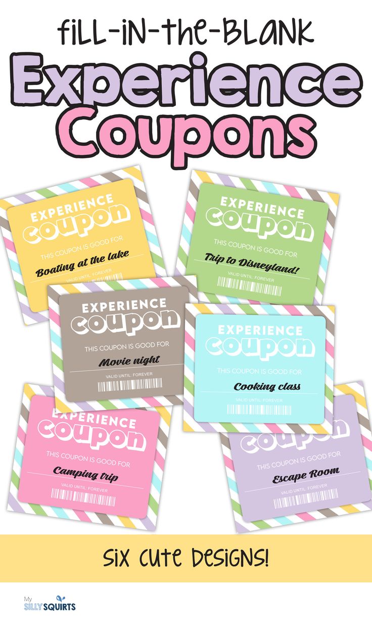 an advertisement for the experience coupons