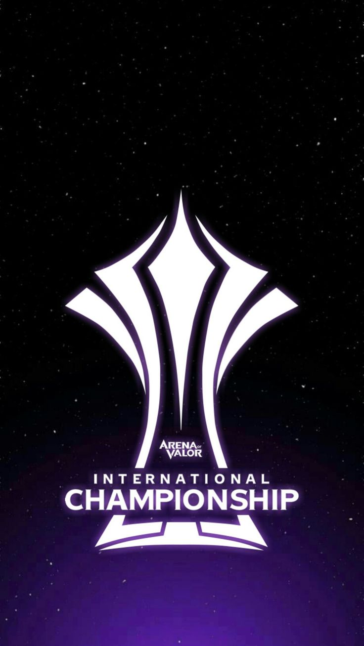 the international championship logo is shown in purple and white on a black background with stars