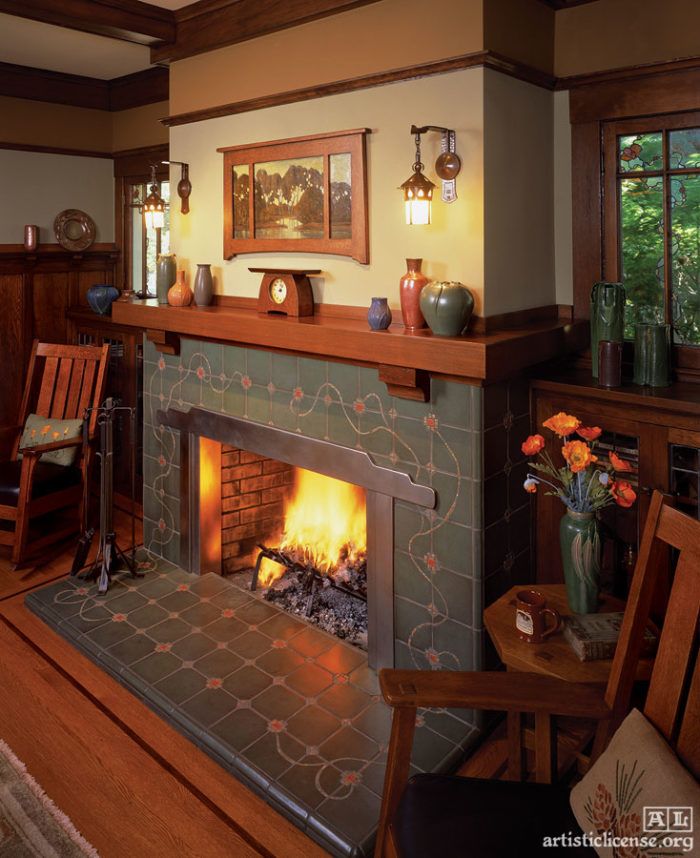 a living room filled with furniture and a fire place