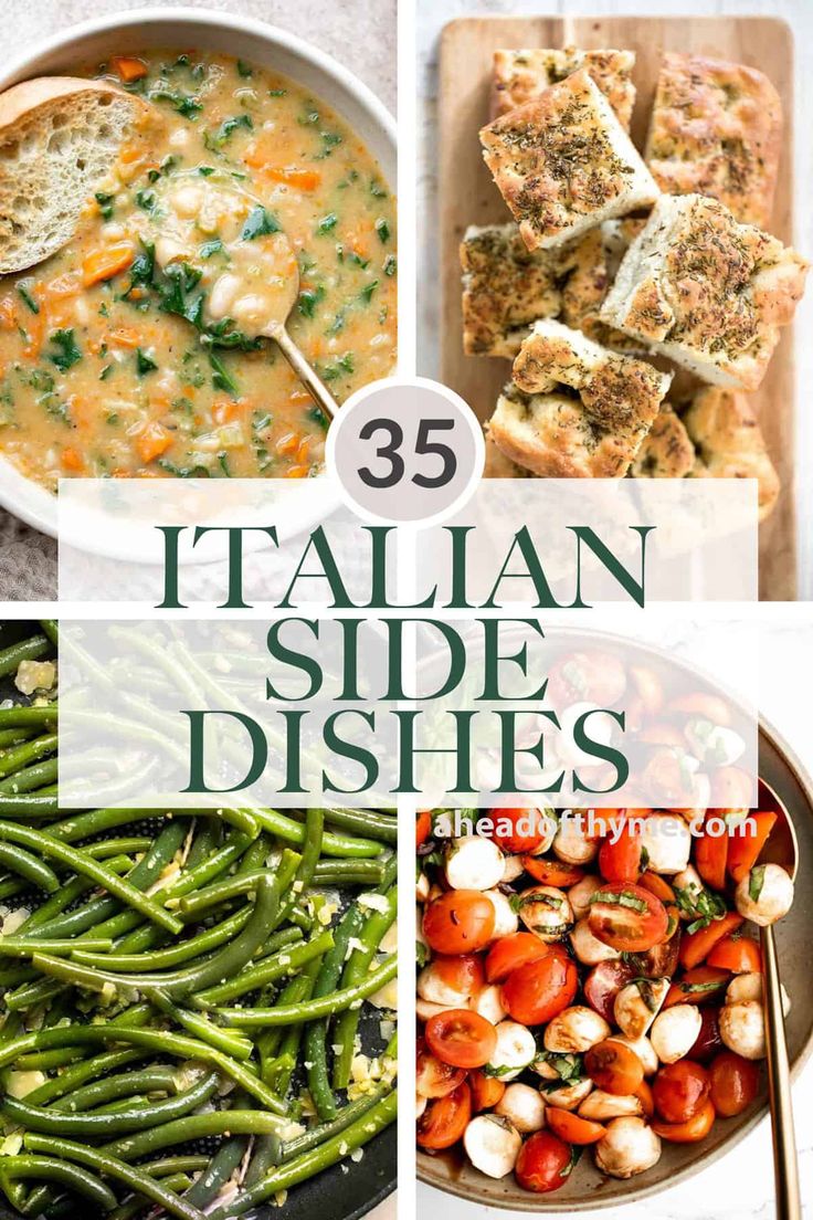 italian side dishes with text overlay that reads 35 italian side dishes