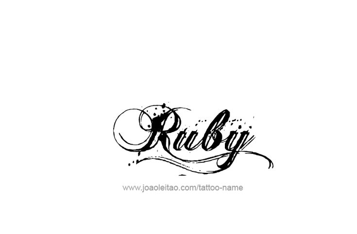 the word ruby written in black ink