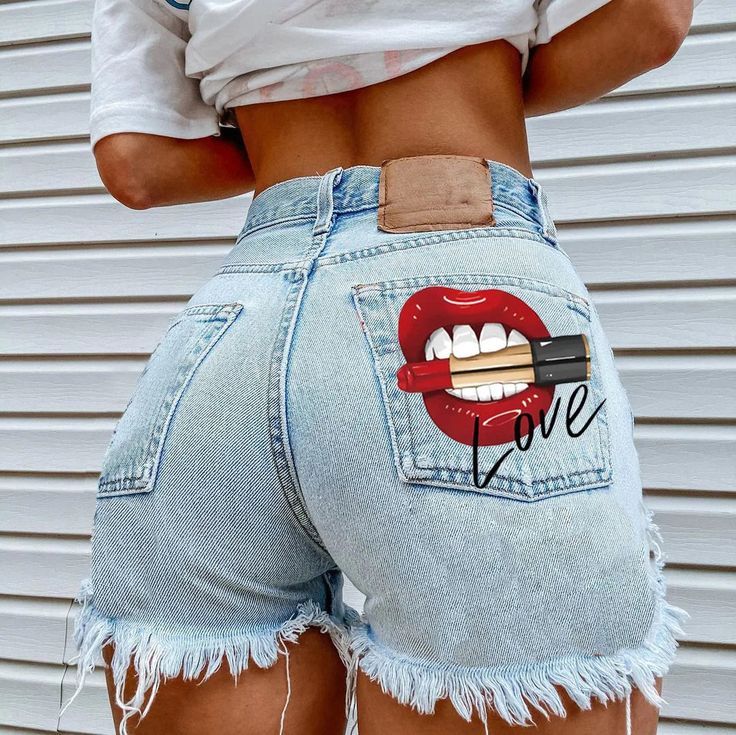 These Womens Street Style Sexy Ripped Denim Shorts are made from a thick denim material, providing durability and comfort. The stylish, ripped design adds an edgy and trendy touch to your street style. Perfect for a look that is both sexy and street-smart.