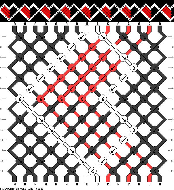 an image of a knitted pattern with red and white squares on it, in the middle