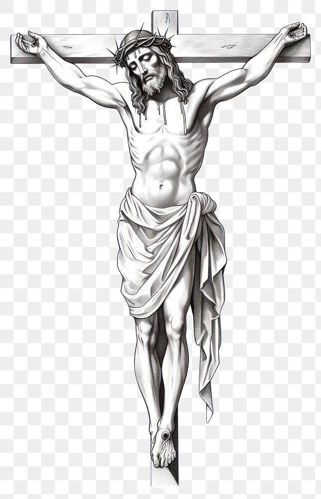 the crucifix with jesus on it, transparent background