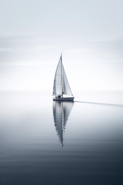 a sailboat floating on top of a large body of water