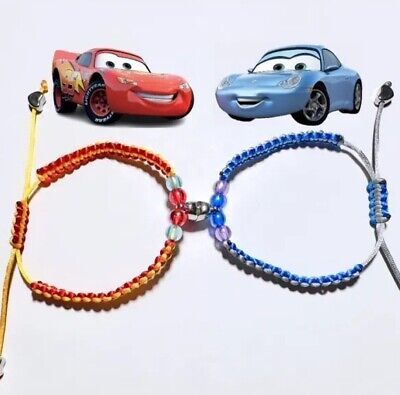 Cute Matching Things For Couples, Couples Matching Cars, Miles And Gwen Matching Bracelets, Lightning Mcqueen Bracelet, Matching Things, Matching Couple Things, Lightning Mcqueen Gifts, Lightning Mcqueen Car Accessories, Sally Costume