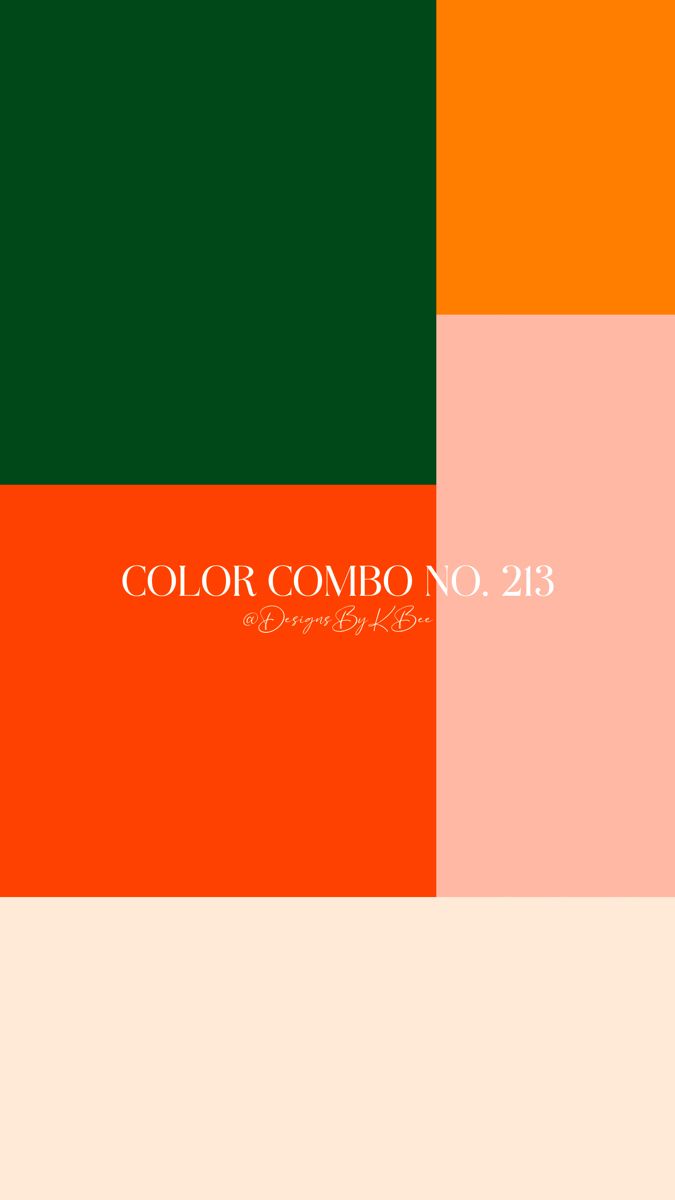 an orange, green and pink color scheme with the words color combo no 23