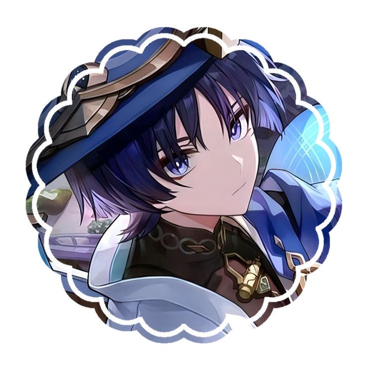 Scaramouche / Wanderer genshin discord pfp ◞♡ overlay circle pfp Scaramouche Rentry Icon, Scaramouche White Background, Scaramouche Profile Picture, Scaramouche Gif Pfp, Wanderer Icon Profile, Blue Circle Aesthetic, Scaramouche Pfp Discord, Genshin Discord Pfp, Scara Widget