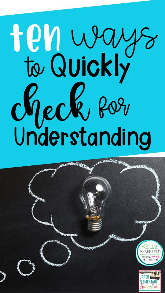 a chalkboard with the words ten ways to quickly check for understand