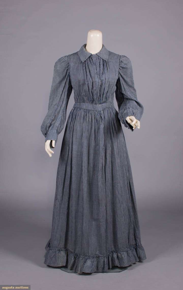 1890s Walking Dress, 1890s Middle Class Fashion, 1890s American Fashion, 1890s Working Woman, 1890s Work Dress, 18000s Fashion, Edwardian Wrapper Dress, Victorian Working Class Clothing, 1870s Dress Casual