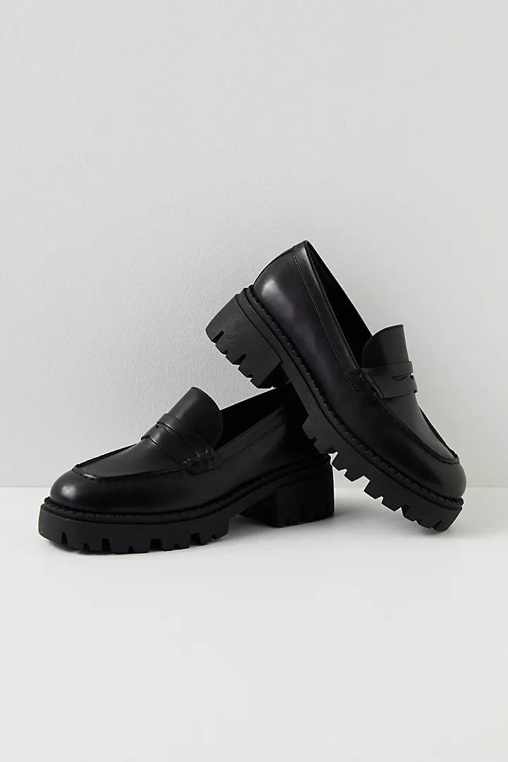 Lyra Lug Sole Loafers | Free People Chunky Loafers Black Dress, Black Shoes Loafers Women, Free People Lyra Loafer, Target Platform Loafers, Simple Black Loafers, Loafers Formal Dress, Platform Loafers Nordstrom, Loafer School Shoes, Mocasines Shoes