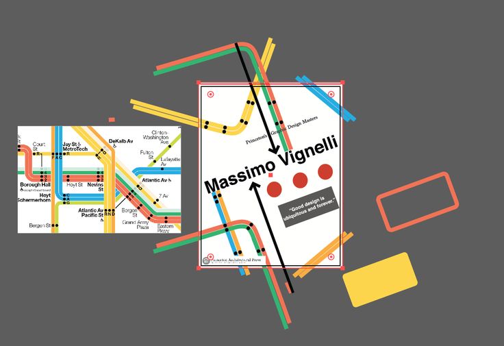 a map with the words massino vignelli on it