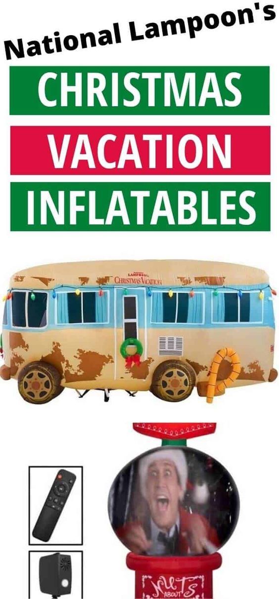 an advertisement for a christmas vacation inflatables with the words national lampoon's