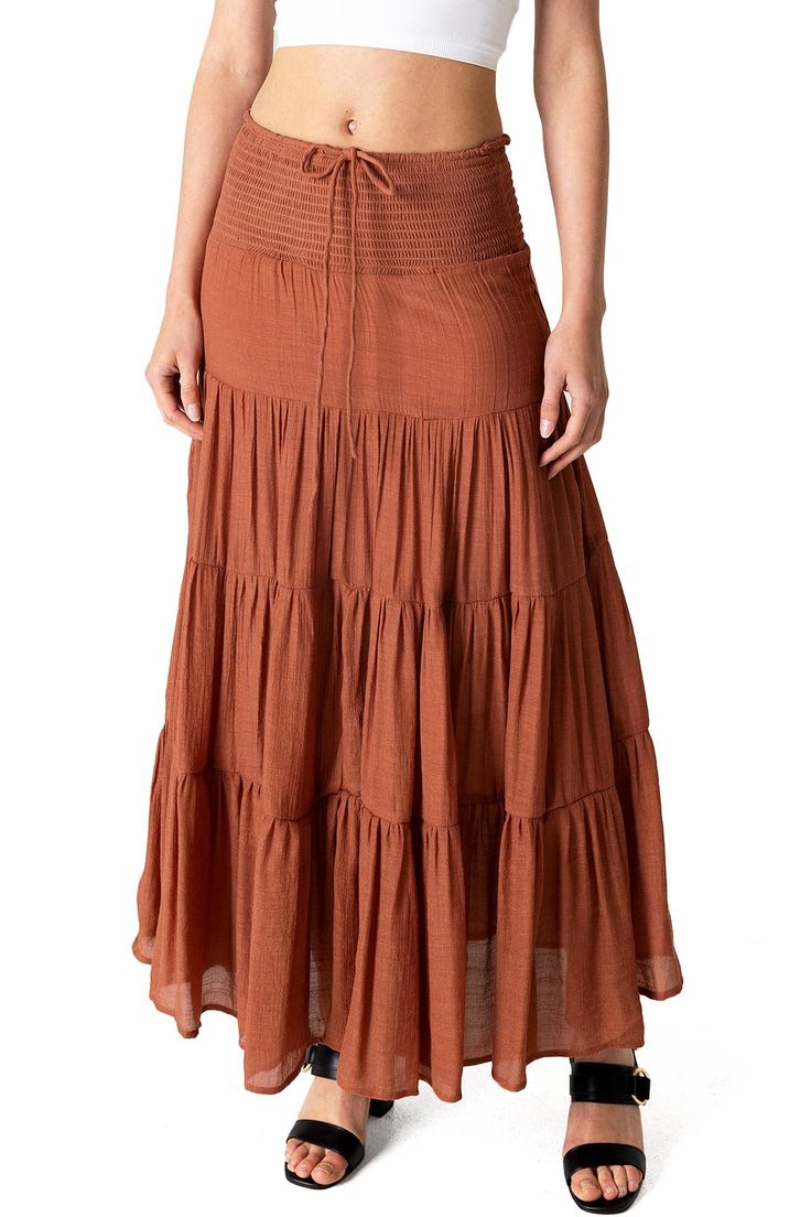 Beige Tiered Flowy Maxi Skirt, Bohemian Cream Tiered Maxi Skirt, Bohemian Beige Ruffled Maxi Skirt, Non-stretch Bohemian Tiered Skirt, Non-stretch Bohemian Maxi Skirt, Boho Skirt, Boho Skirts, Maxi Skirt, Personal Style