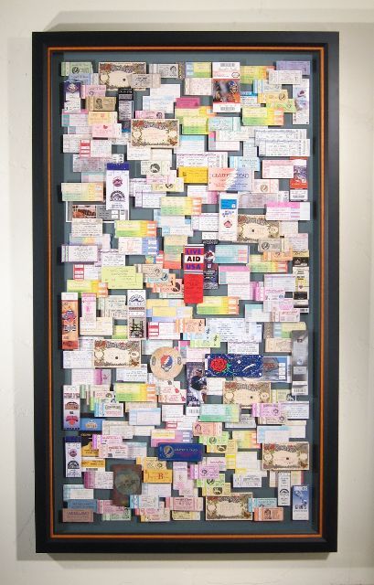 a wall covered in lots of different types of cards