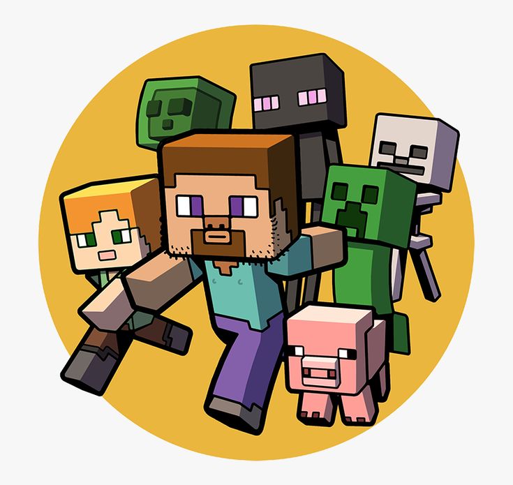 a group of minecraft characters standing next to each other