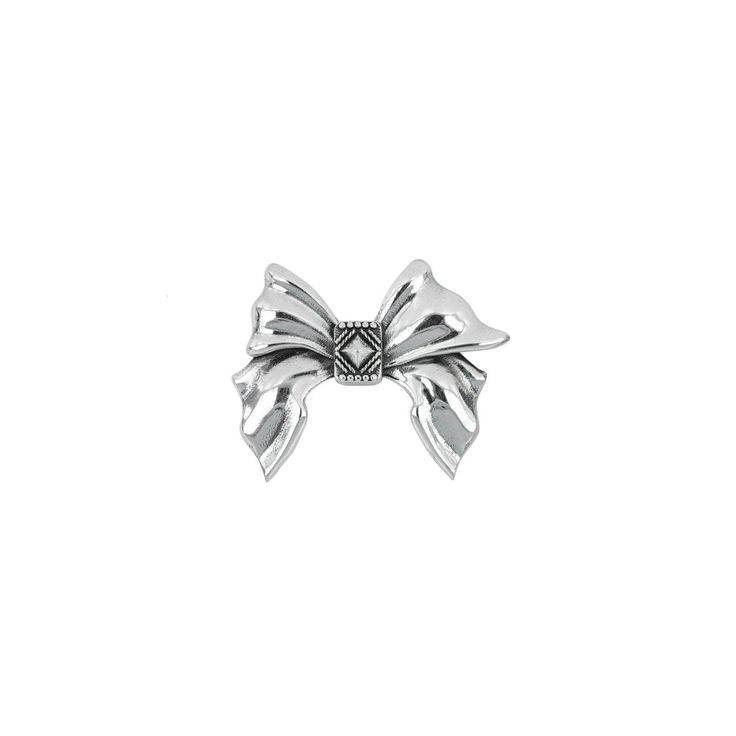 Brooch Bow - Pregomesh Elegant Metal Brooches For Parties, Elegant Silver Sterling Silver Brooches, Formal Silver Jewelry With Decorative Bow, Elegant Sterling Silver Brooches, Silver Party Jewelry With Satin Bow, Silver Jewelry With Satin Bow For Party, Elegant Brooches With Decorative Bow For Anniversary, Silver Jewelry With Decorative Bow For Wedding, Elegant Metal Brooches As Gift