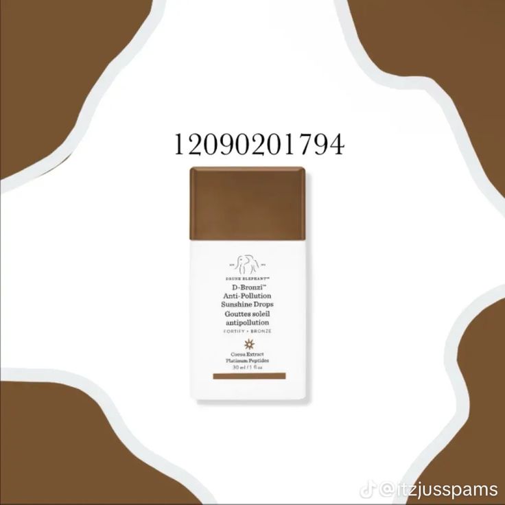 a bottle of deodorant sitting on top of a brown and white background