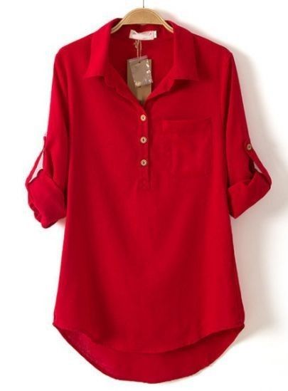 Dip Hem Blouse, Áo Blu, Design Kurta, Trendy Fashion Tops, Moda Vintage, Kurta Designs, Red Shirt, Fashion Tops, Stylish Dresses