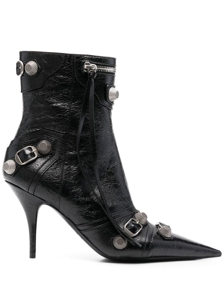 Le cagole leather boots by Balenciaga. This item is in size 36 and the color is Black Balenciaga High Heels, Balenciaga Heels, Balenciaga Boots, Balenciaga Women, Black Leather Ankle Boots, Dolce & Gabbana, Leather Ankle Boots, Lanvin, Stiletto Heel