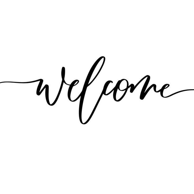 the word welcome written in cursive ink