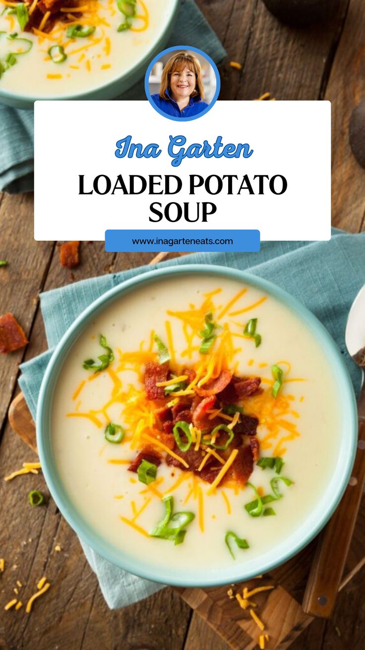 Ina Garten Loaded Potato Soup Ina Garten Potato Soup, Panera Potato Soup Recipe Copycat, Potato And Onion Soup, Potato Onion Soup, Bacon Potato Soup, Loaded Potato Soup Recipe, Milk Chicken, Potato Bacon Soup, French Potatoes