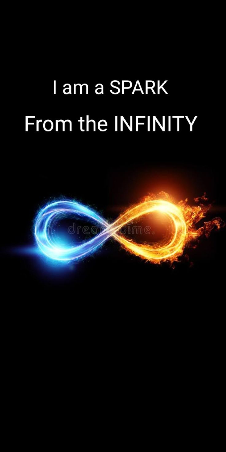 an infinite sign with the words i am a spark from the infinity