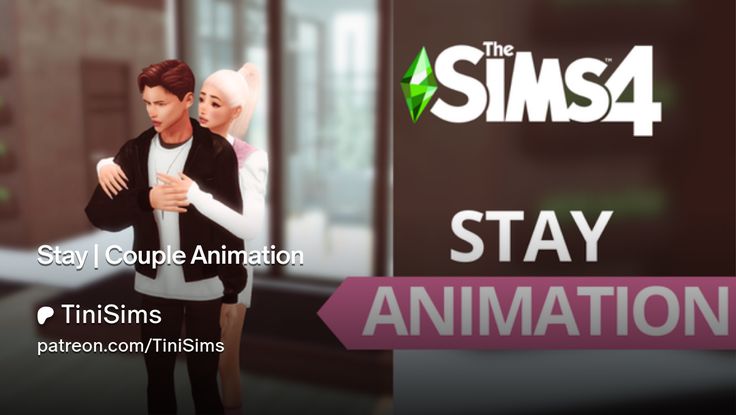 an animated image of two people hugging in front of a sign that says stay couple animation