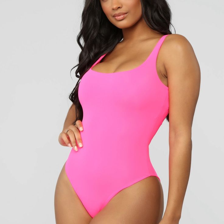 Bright, Vibrant, Neon Pink One Piece. Size L. New, Never Worn. Trendy Sleeveless Pool Bodysuit, Trendy One-piece Bodysuit For Poolside, Sleeveless Bodysuit For Beach Party, Pink One-piece Bodysuit For Poolside, Trendy One-piece Bodysuit For Vacation, Trendy Stretch Bodysuit For Beach Party, Trendy Bodysuit For Pool, Trendy Solid Color Bodysuit For Pool, Trendy Solid Color Bodysuit For The Pool