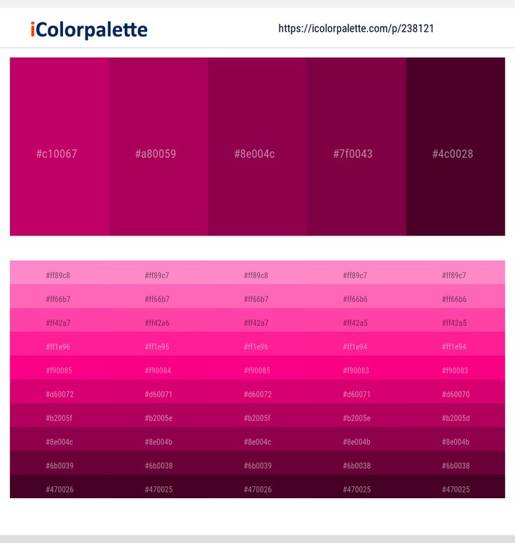 the color palette is shown in pink and magentage, with different colors on each side