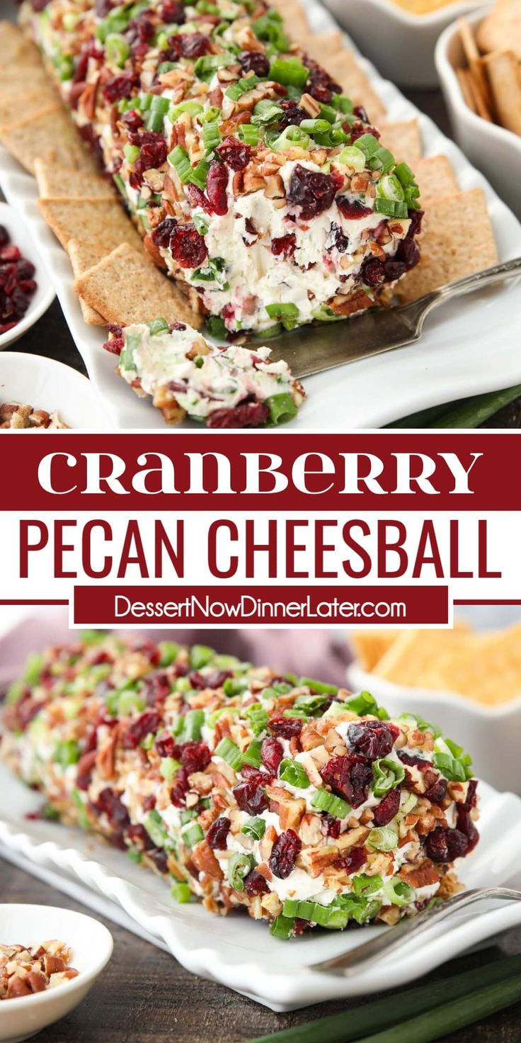 cranberry pecan cheeseball is an easy appetizer for any holiday gathering