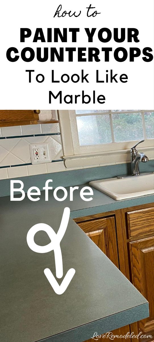 a kitchen counter with the words how to paint your countertops to look like marble