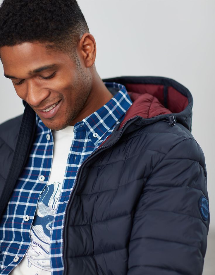 Hooded go to MARINE NAVY Padded Jacket | Joules UK Country Mens Fashion, Country Fashion, Padded Coat, Women's Jackets, Online Mens Clothing, Shop Mens Clothing, Show Photos, Padded Jacket, Boots Outfit