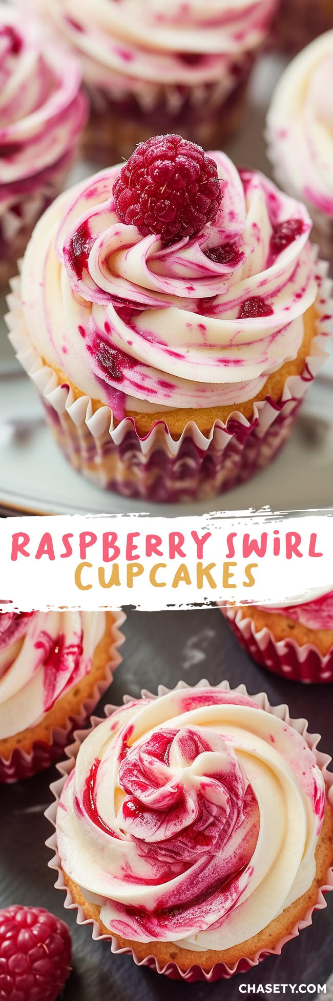 raspberry swirl cupcakes with cream cheese frosting