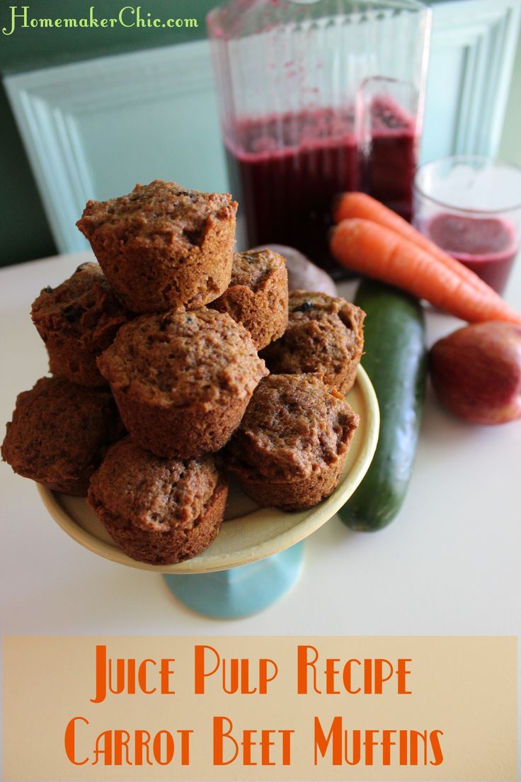 a pile of carrot beet muffins sitting on top of a plate