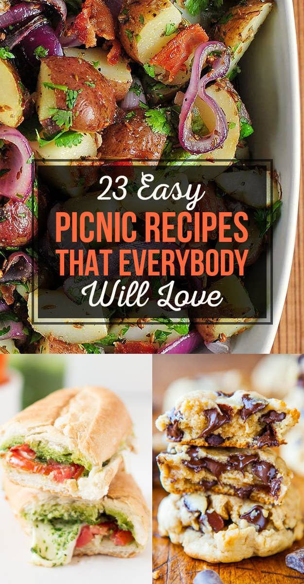 three different pictures with the words, 3 easy picnic recipes that everybody will love on them