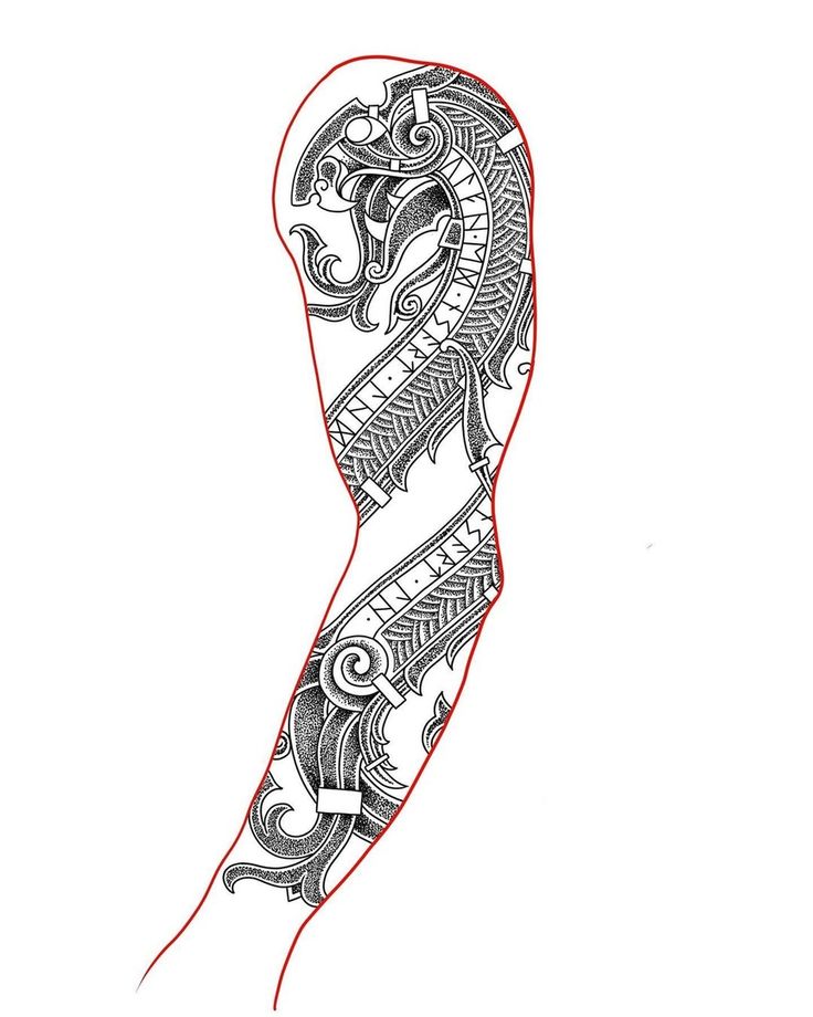 a drawing of a tattoo design on the arm and leg, with an intricate pattern